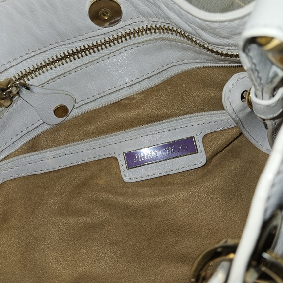 New Authentic Jimmy Choo Cream Handbag Tote - Picture 5 of 7
